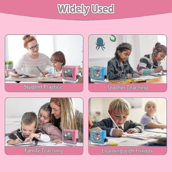 4 Pcs Math Roller Stamps, Addition Subtraction Multiplication Division Roller Stamp, Reusable Calculation Math Roller Stamp With Ink For