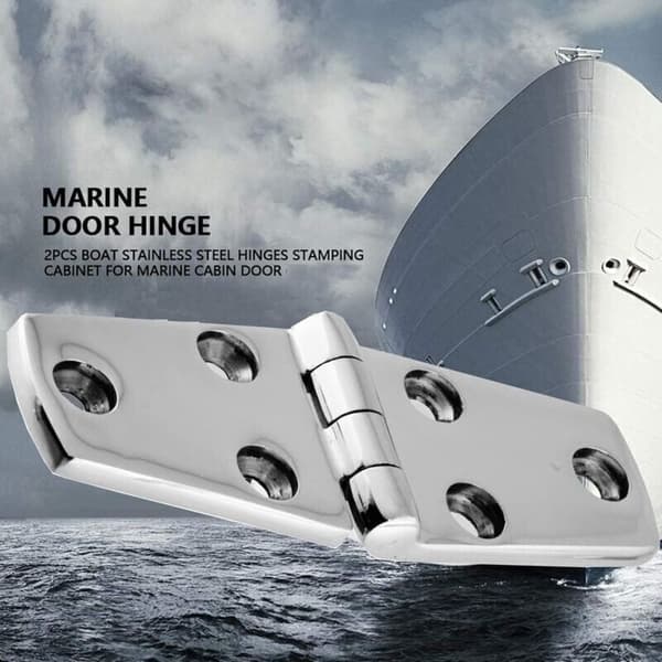 316 Rustfri Marinehængsler – 2-pak – Mål 102 × 38 mm – 180° Rotationsområde – Til Både og Lystbåde