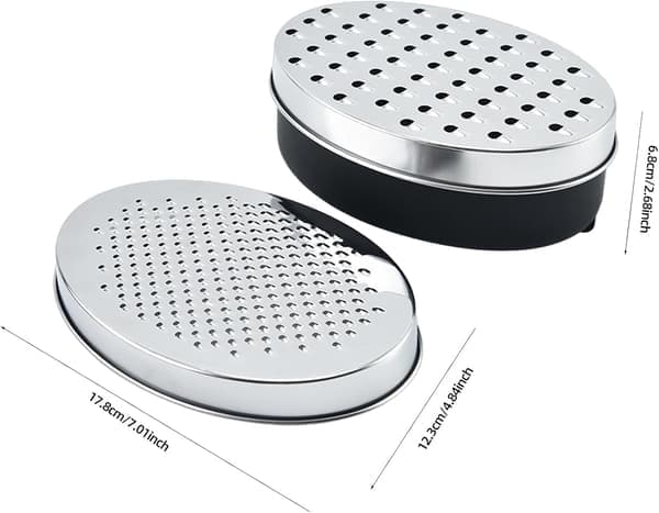 Stainless Steel Cheese Grater with Airtight Storage Container - Kitchen Grater for Parmesan, Cheddar, Vegetables, Chocolate, Nutmeg