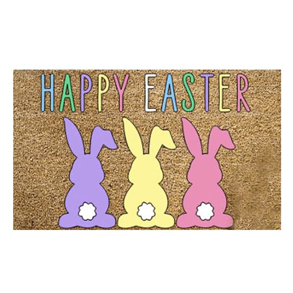 Easter Bunny Doormat Egg Decoration Rabbit Bedroom Bathroom Non-Slip Mat Home Decor Size G