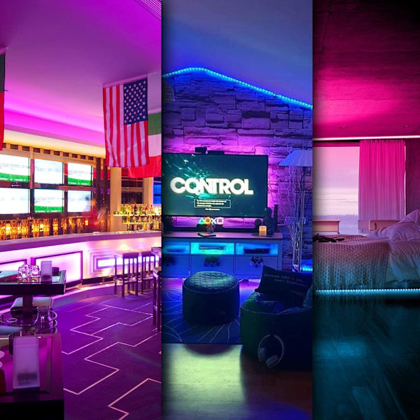 LED-remsa, 15 m, 5050 RGB LED-remsa, Bluetooth, app-kontroll,