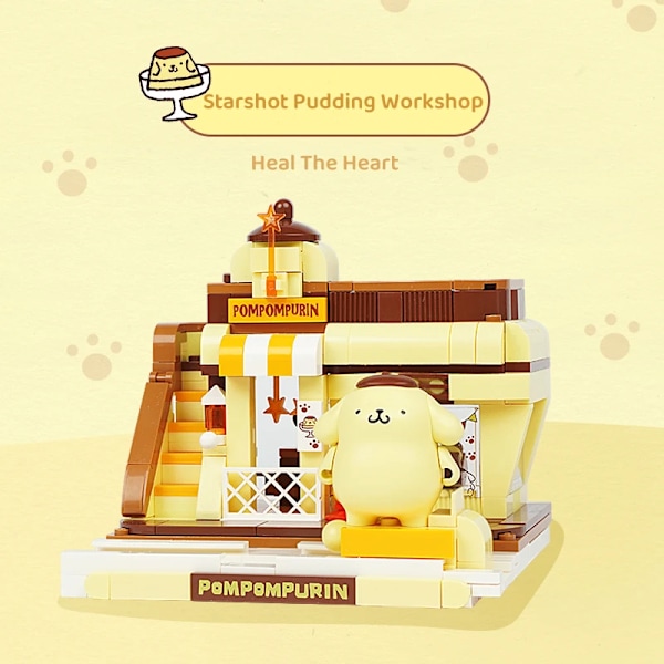 Keeppley Sanrio Byggklossar Kulomi My Melody Pompom Purin Cartoon Modell Leksak Grafikblock Pompom Purin2 With box Pompom Purin2 With box