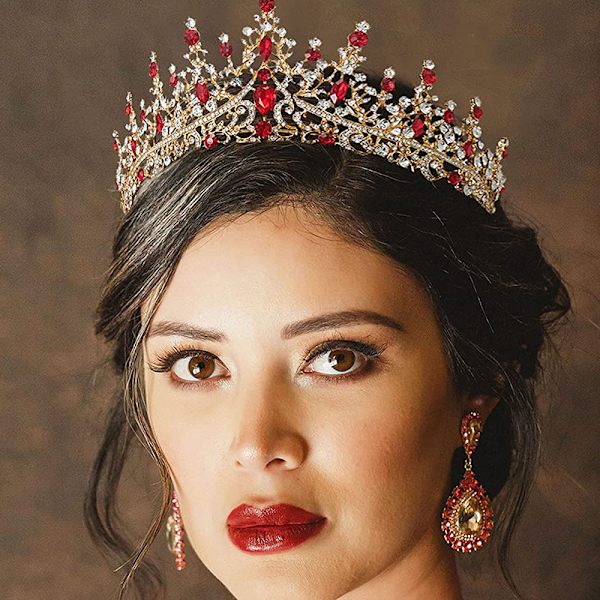 Rhinestone Tiaras och kronor för kvinnor och flickor, eleganta prinsess silver krona pannband med kam, håraccessoarer för brud stil 1