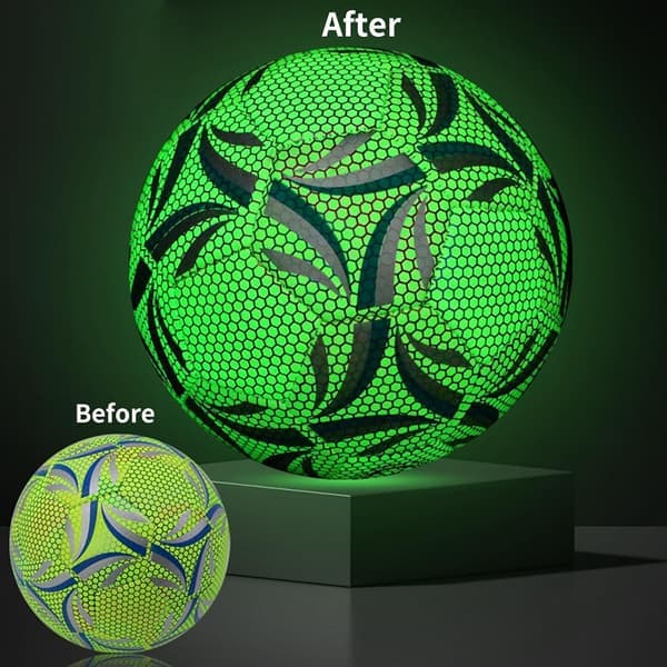 Luminous Soccer Balls with 8-Hour Glow Effect PU Leather Night Sports