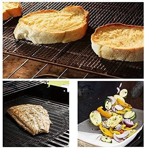 Sett med 4 grillrister, gjenbrukbart og kuttbart grillnett
