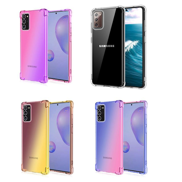 Samsung Galaxy Note 20 - Stötdämpande Stilrent Silikonskal Blå/Rosa Blå/Rosa