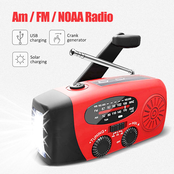 Solcellsvevradio med Powerbank – Vattentålig, Svart