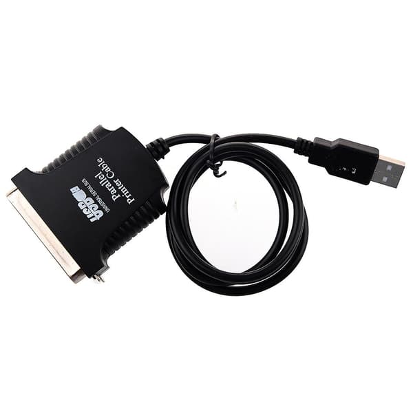 USB-kabel til parallelport til printer, 36-bens han, sort