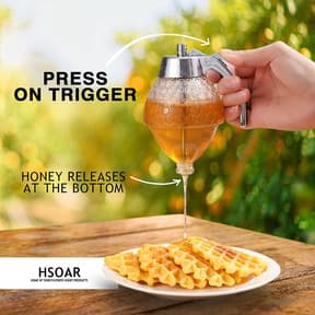 Honungsdispenser, klämflaska, honungsburk, siraps-/juicedispenser