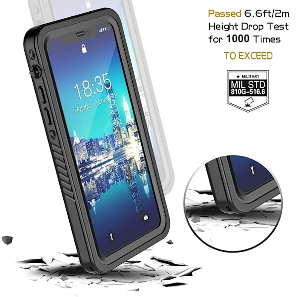 IP68 Vattentätt Telefonfodral för iPhone 15 14 13 12 11 Pro XS MAX XR 6 6S 7 8 Plus Dykning Robust Transparent Bakskydd Skärmskydd No Strap for No Strap for iPhone 15 ProMax