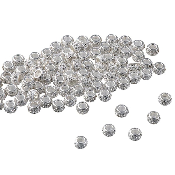 100st Europeiska pärlor Rondelle Spacer Beads 5mm stort hål