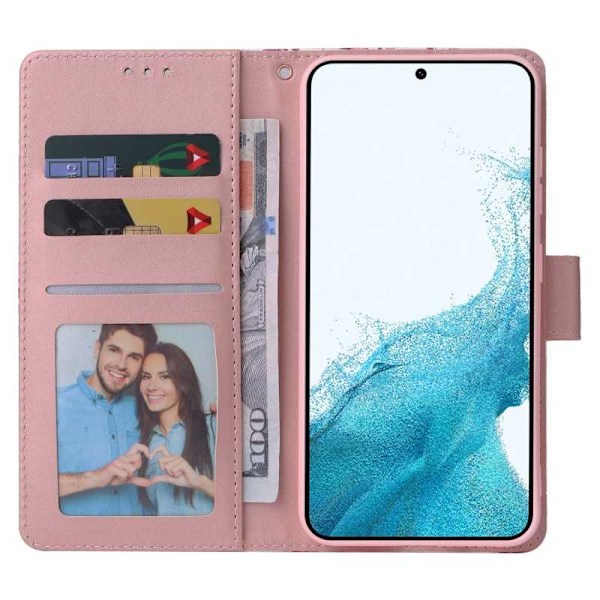 Samsung S23 Trendigt Plånboksfodral Sparkle 4-FACK Rosa