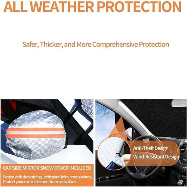 Windshield Cover - XVX - Winter Cover - Waterproof - Frost Resistant - Sun Protection