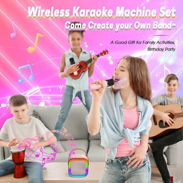 Bluetooth-karaokekaiutin 2 mikrofonilla lapsille - Hauskoja karaokeluleluja lapsille
