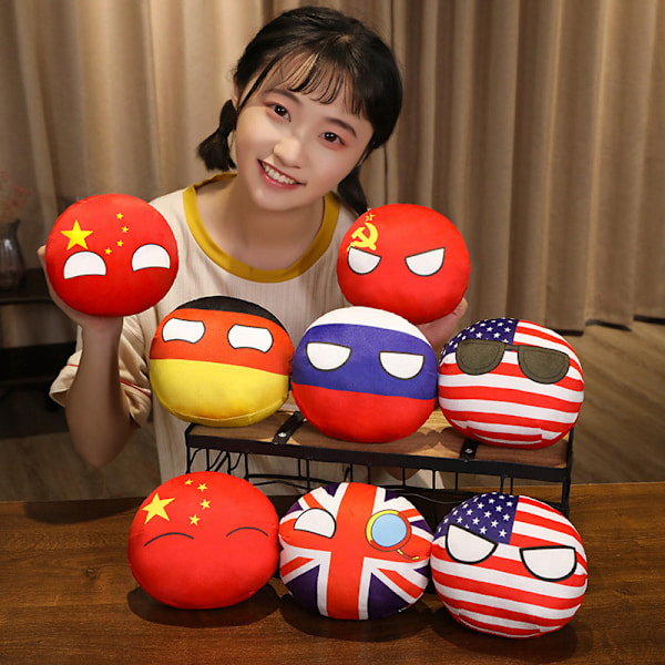10 cm Country Ball Plyschleksak Polandball hänge Countryball 1(China smile) 1(China smile)