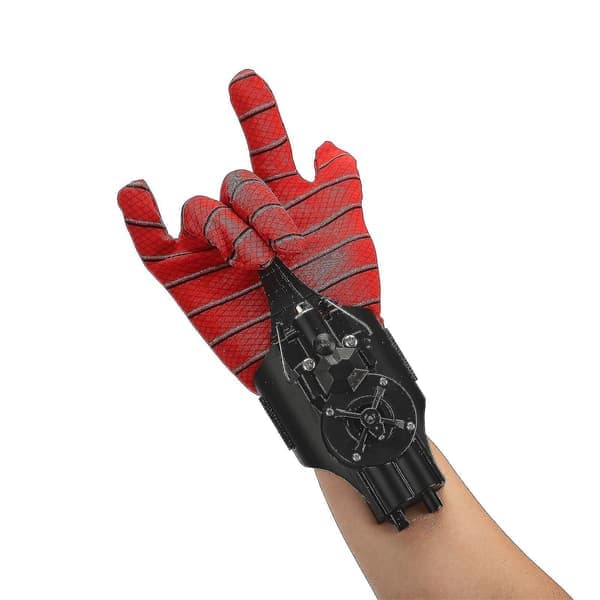 Spiderman-kaster til børn, Spiderman-handsker, automatisk oprulning, edderkoppekaster, silkekaster, håndledslegetøj, kaster, sort