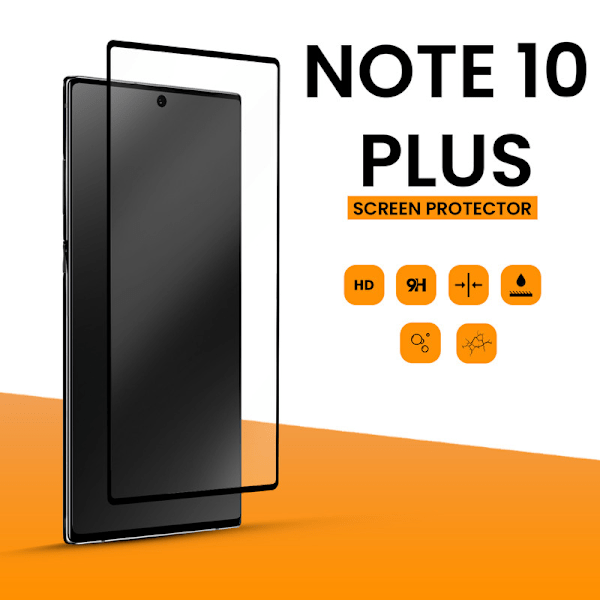 Skärmskydd Samsung Galaxy Note 10 Plus, härdat glas hög kvalitet