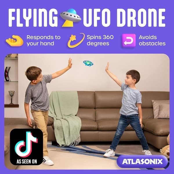 UFO-drone - Håndholdt drone for barn UFO Bevegelsessensor Flygende leketøy for innendørs lek - Drone for gutter og jenter - Blå