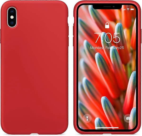 Fodral för iPhone X, flytande silikongelgummifodral, iPhone X 5,8 tum stötsäkert helkroppsskydd smalt mjukt mikrofiberfoder skyddsfodral