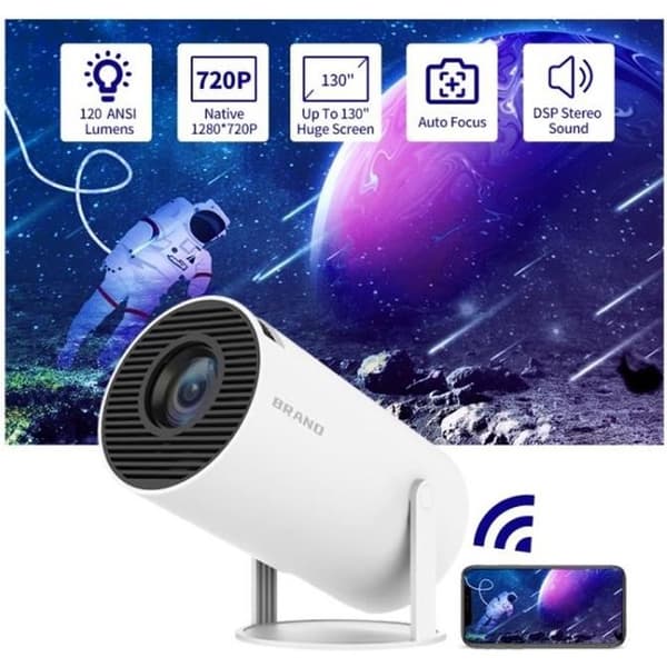 Portable Video Projector - Android 11.0 - 1280x720 - 130 inch - WiFi 2.4G/5G - BT4.1