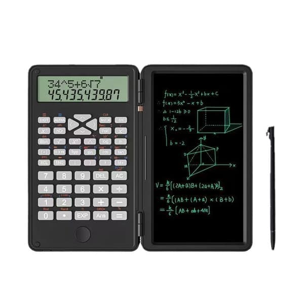 Scientific Calculator with Writing Tablet, Foldable Cover, Anti-Erase Lock, and One-Key Clear Function, Perfect for School, Finance, and Engineering