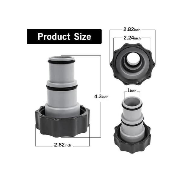 Slangadapter - Intex - 2-pack - För pump - Kompatibel med 1,5 och 1,25 tums slangar