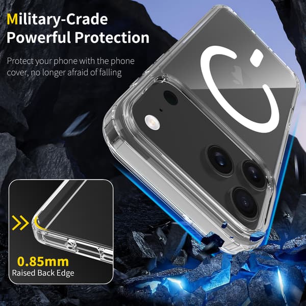iPhone 17 Pro Max Magnetisk Mobilskall Magsafe-kompatibel Gjennomsiktig transparent