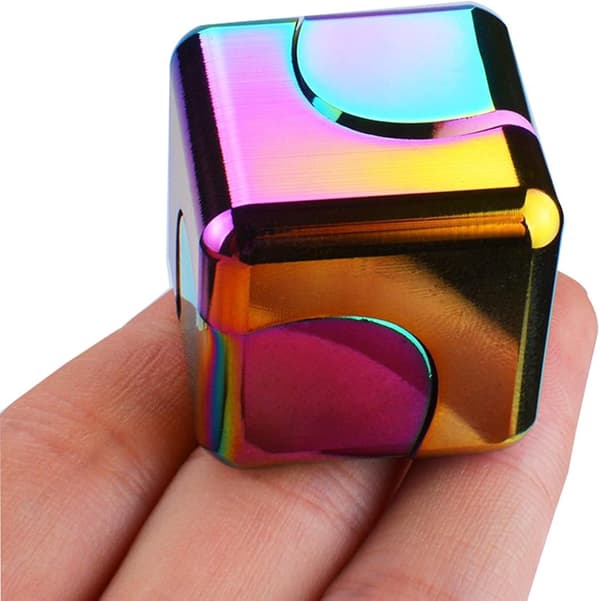Fidget Spinner Toy Cube - Metall skrivebordsleketøy, sensorisk stresslindring for voksne, Valentinsdagsgave EDC