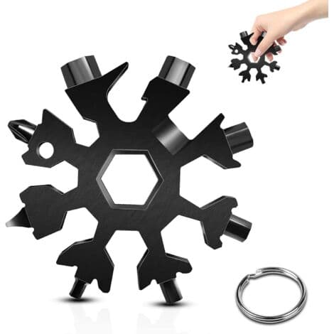 Snowflake Tool, 18-in-1 Stainless Steel Multi-tool, for Daily Travel, Camping, Adventure, Portable Multi-functional Mini Tools, Christmas Gift (s