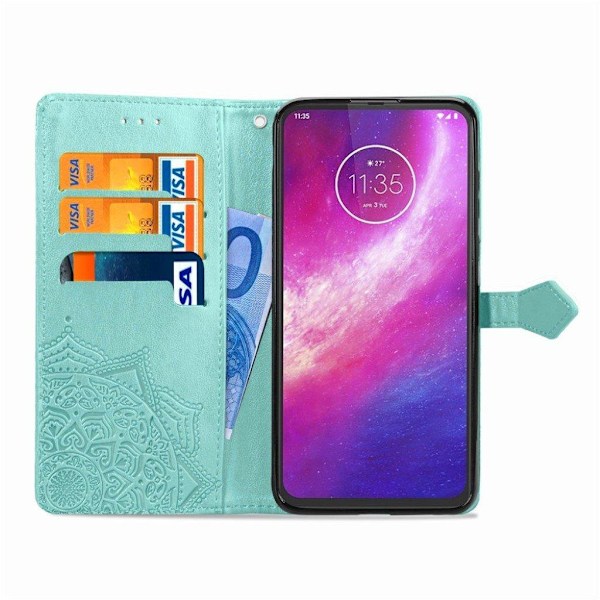 Mandala läder Motorola Moto G8 Power fodral - Grön Grön