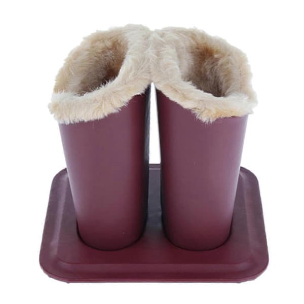 Novelty Plush Lined Eyeglasses Case Creative Leather Eyeglasses Stand Case Glasses Holder Eyewear Holder Dis Red