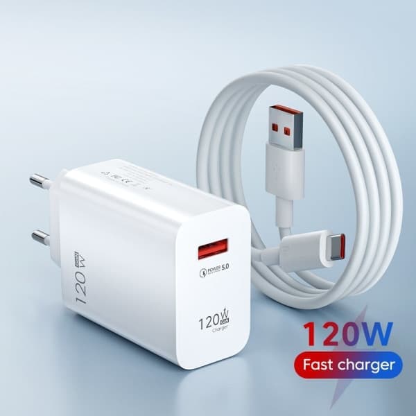 120W USB-lader hurtiglading QC3.0 USB C-kabel Type C-kabel mobiltelefonlader for Huawei Samsung Xiaomi hurtiglading EU-Vit-10A