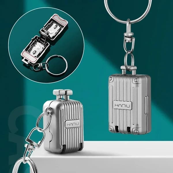 Bagage negleklipper, foldbar negleklipper i rustfrit stål, mini nøglering, tånegl, fingernegl, manicure trimmer, negleklipper S grå S Gray