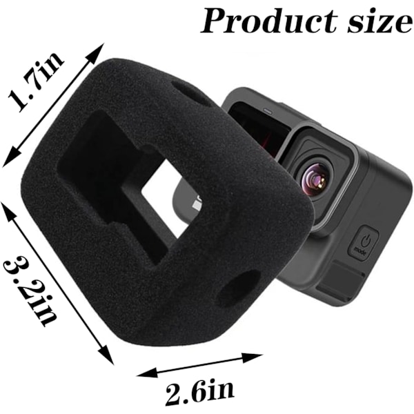 Vindmuff för GoPro Hero 9 Hero 10 Hero 11Black Hölje Ramfodral Video Skum Vindbrusreducering Tillbehör