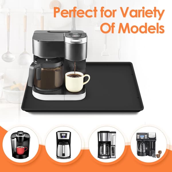 Silicone Coffee Mat with Edge, Heavy Duty Coffee Machine Mat, Coffee Table Mat that can be Placed Under the Coffee Machine, Espresso Accessories.