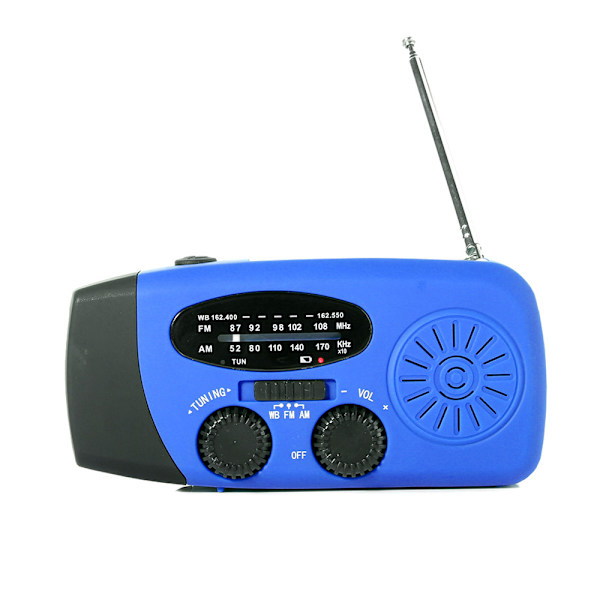 Nödhandvevradio med LED-ficklampa, AM/FM bärbar väderradio med 1200 mAh ström