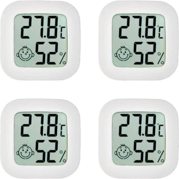 [4-pak] Indendørs termometer | Smart digitalt hygrometer | Temperaturmåler til hjemmet | Sensorfugtighedsmåler
