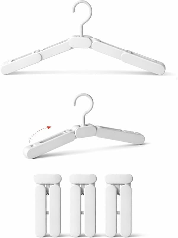 Resefällbara galgar 3-pack - Lätta, smala, hopfällbara, platsbesparande, bärbara resväskor och hotellgalgar