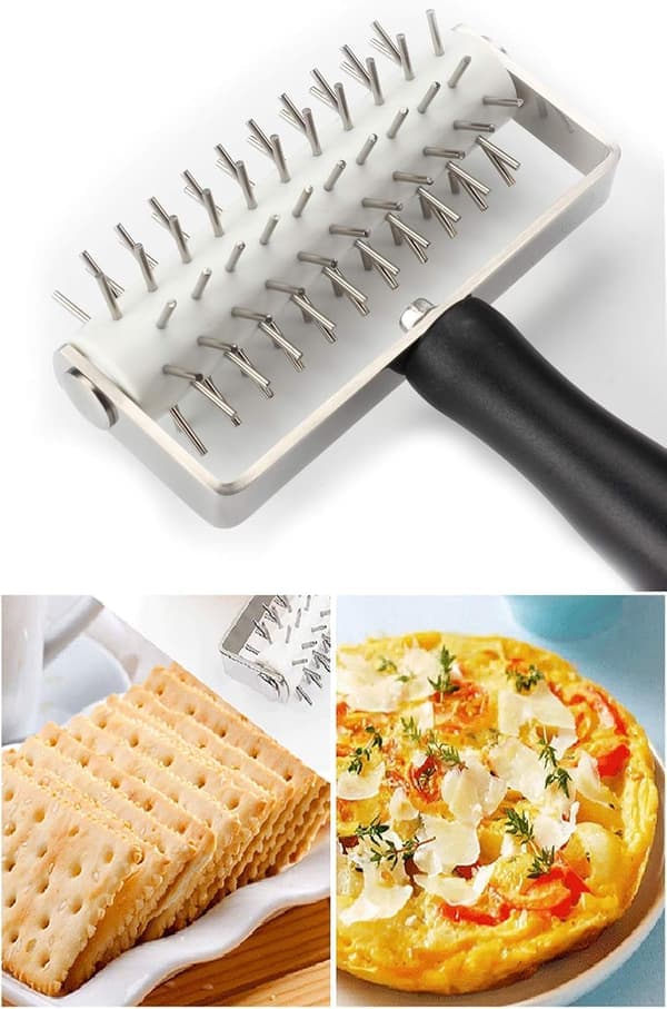 Pizzadeigrulle, bakverksrulle egnet for hjemmelaget kakekjeks-hullmaskin