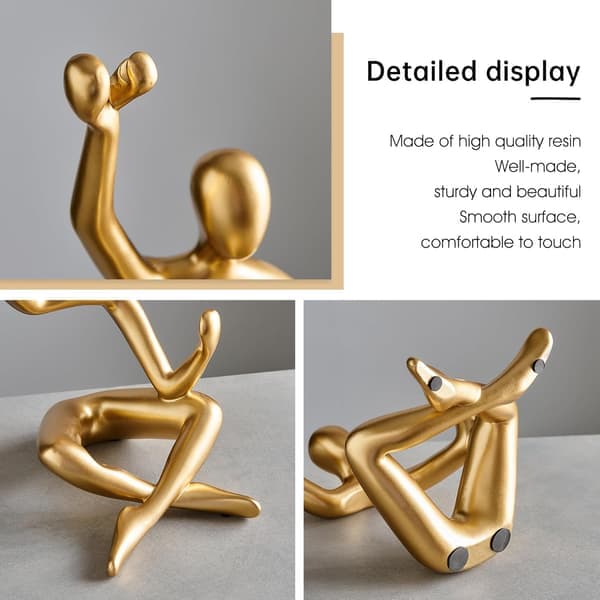 Abstract Wine Rack Home Decor, Resin Hollowed Design Decorative Wine Rack (Gold)