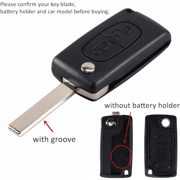 433 MHz 2 knappar fällbar fjärrkontroll smart nyckel för Peugeot Citroen Berlingo 207 208 307 308 407 408 3008 5008 CE0523 ASK bil fjärrkontroll