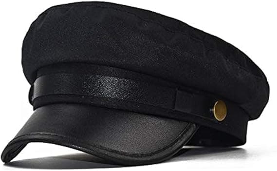 Unisex kørehue, klassisk retrokasket, damehat, teaterkasket, baret – sort