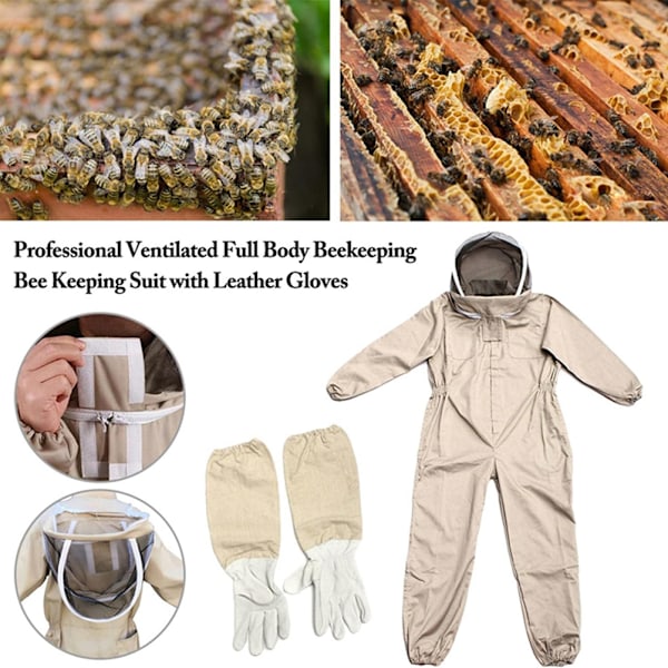 Biskydd med handskar Biodlarskyddskläder Biodlardräkt Biodlare Utrustning Overall Bee Outfit