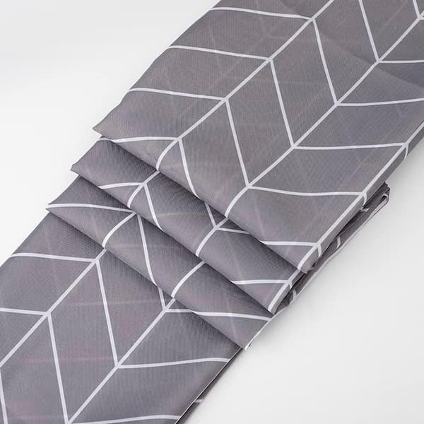 Grå sicksack duschdraperi mögelresistent, mögelbeständigt | Storlek 180x180 cm | Vattenavvisande tyg | 100% polyester
