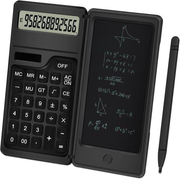 Calculator with Notepad, Solar Powered Desktop Calculator, Solar and Battery Support.