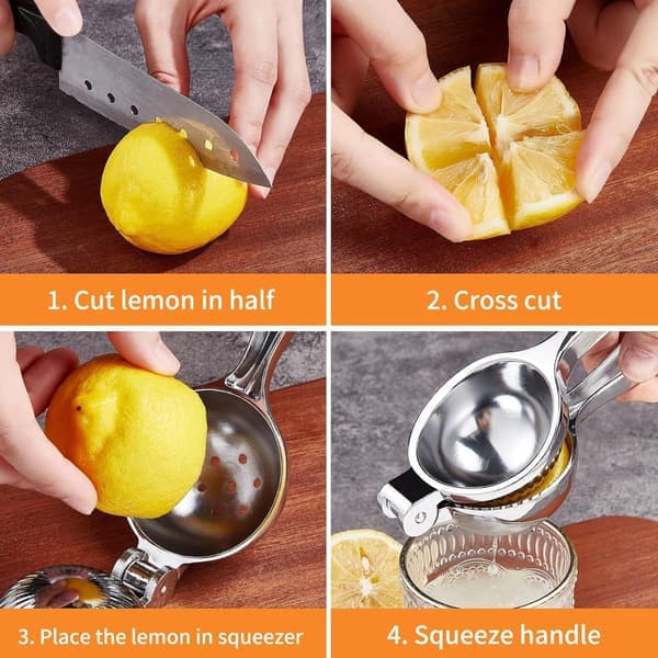 Manuel Juicer, Multifunktionel Juicer, Citronpresser, 2-pak, Til Citroner, Appelsiner & Mere, Rustfri Citruspresser, Limepresser