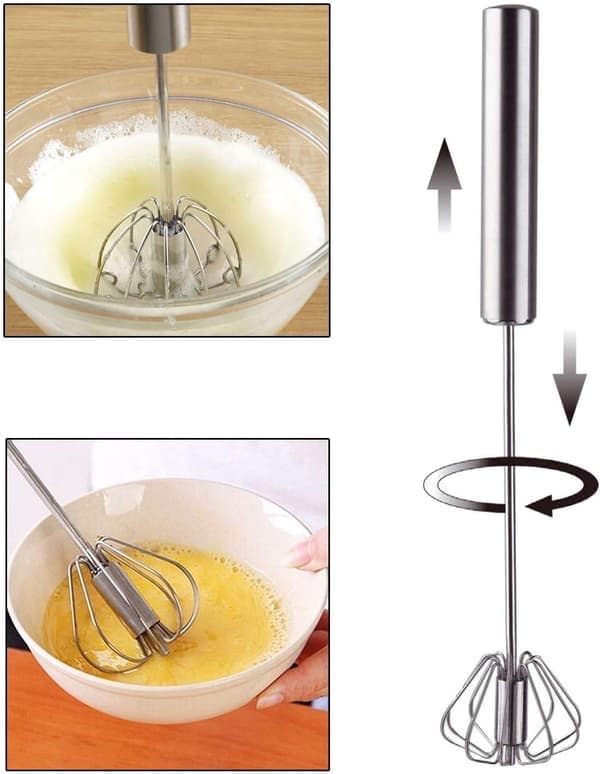 Denne 12-tommer blender er lavet af rustfrit stål og er designet til at blande, piske og røre ingredienser.