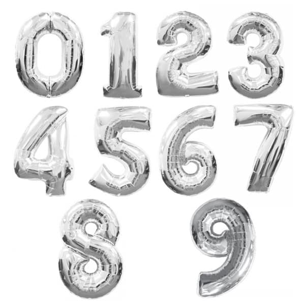 Ballonger Siffror 0-9 | Silver Silver - 2