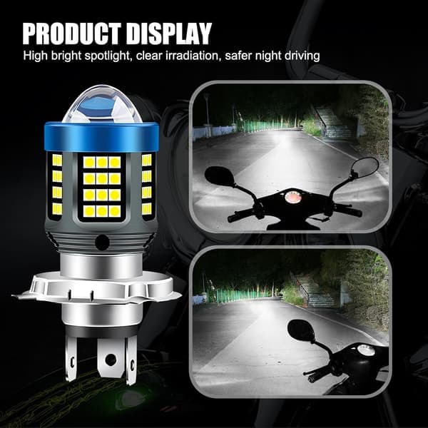 LED Motorcycle Headlight H4 BA20D P15D White/Yellow Ultra High Brightness