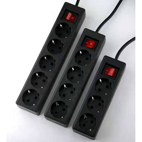 EU Power Strip Converter - Perfect for Office and Travel, Adapter with Switch, Four-Hole Socket, 2-Meter Power Cable